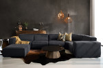 Jagger Modular - Grand Corner Couch with Ottoman - Night Sky -